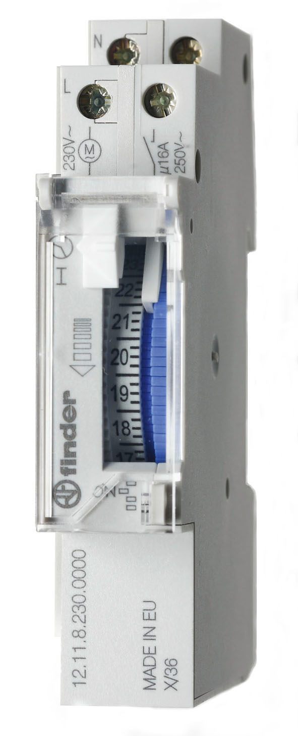 Finder 121182300000 Mech. kapcsolóóra, 1 záróérintkező