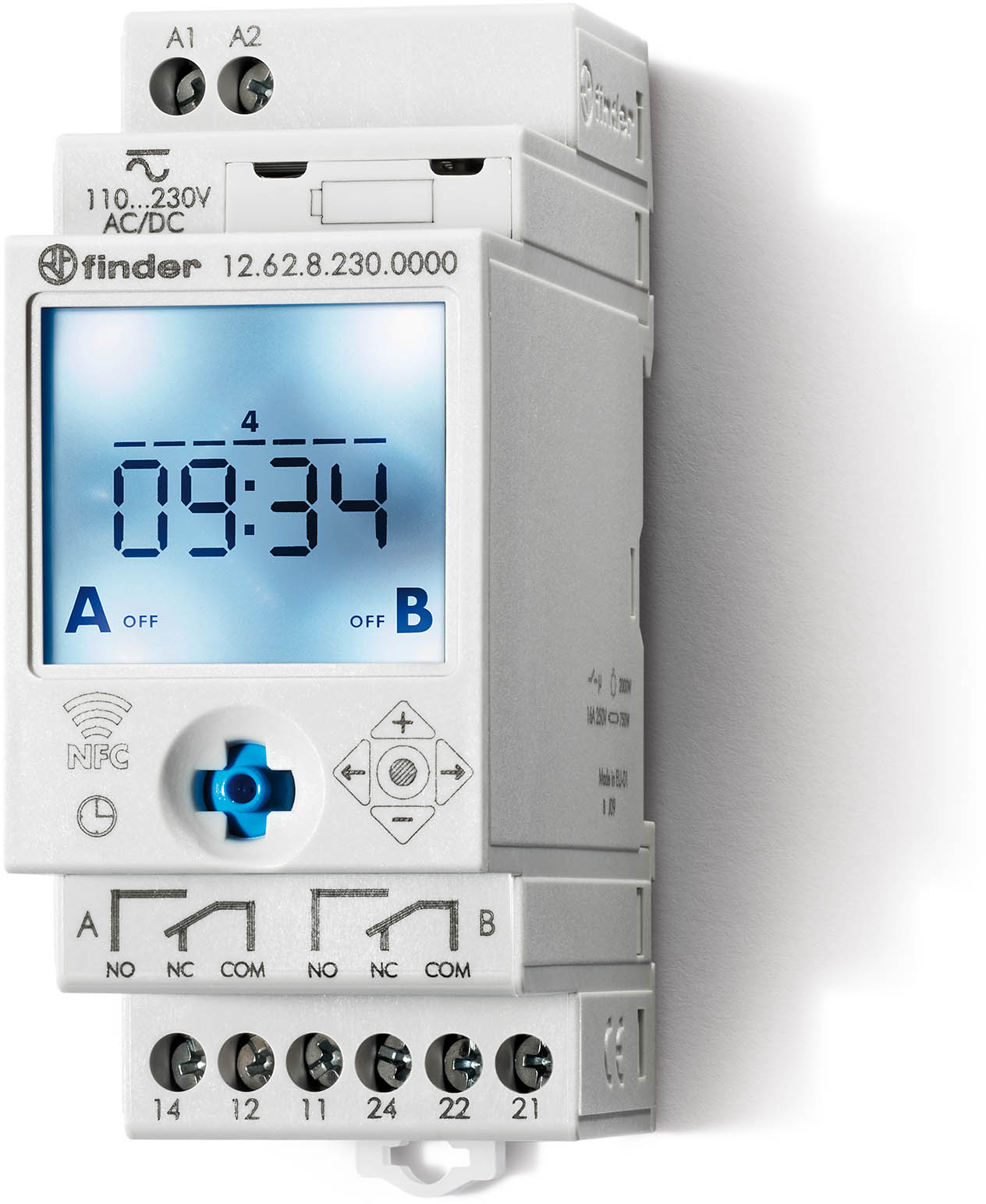 Finder 126282300000 Elektr. kapcsolóóra, 2 váltóérintkező