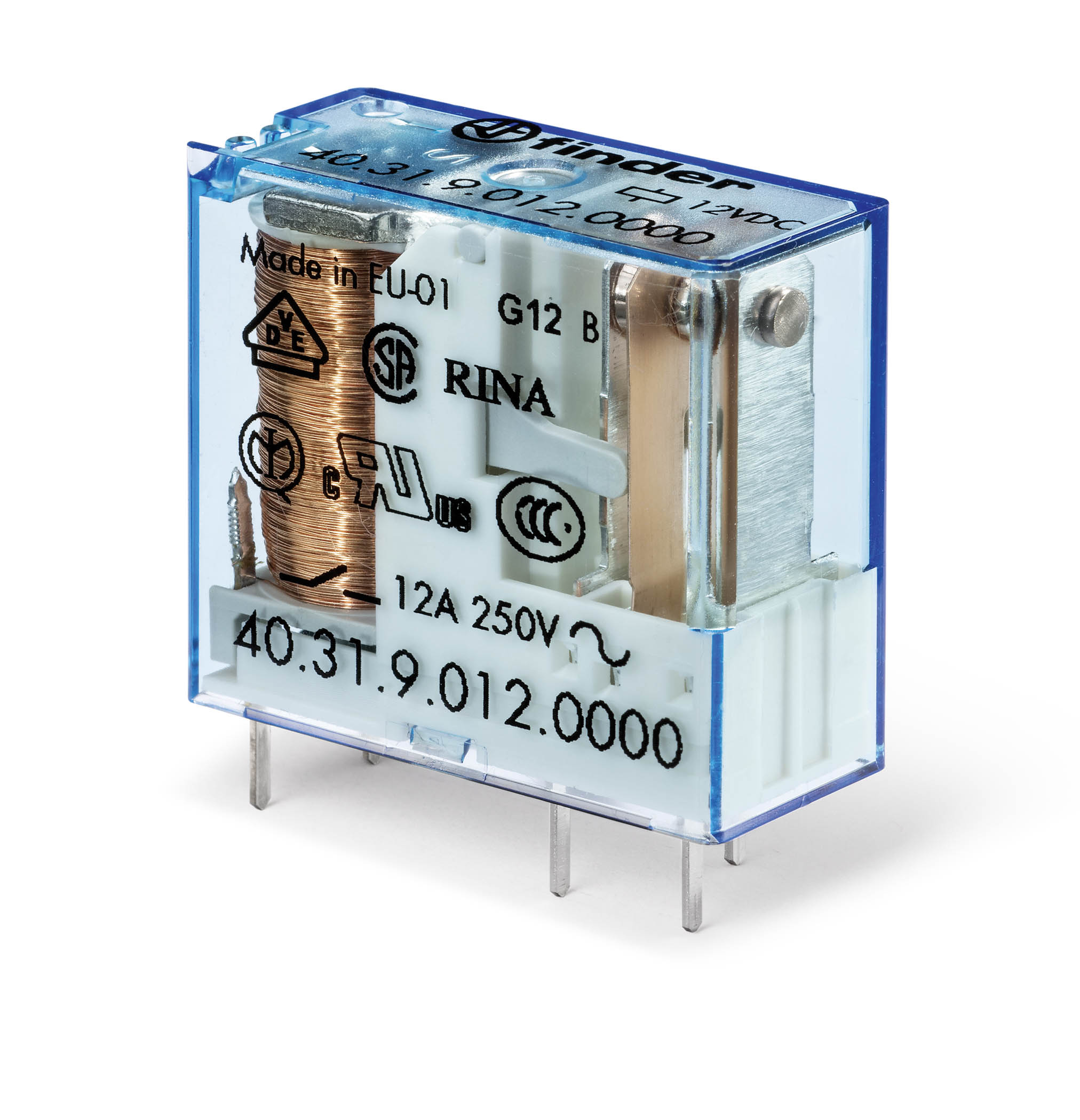 Finder 403190120000 Miniatűr printrelé, 1 váltóérintkező,10A termékfotó