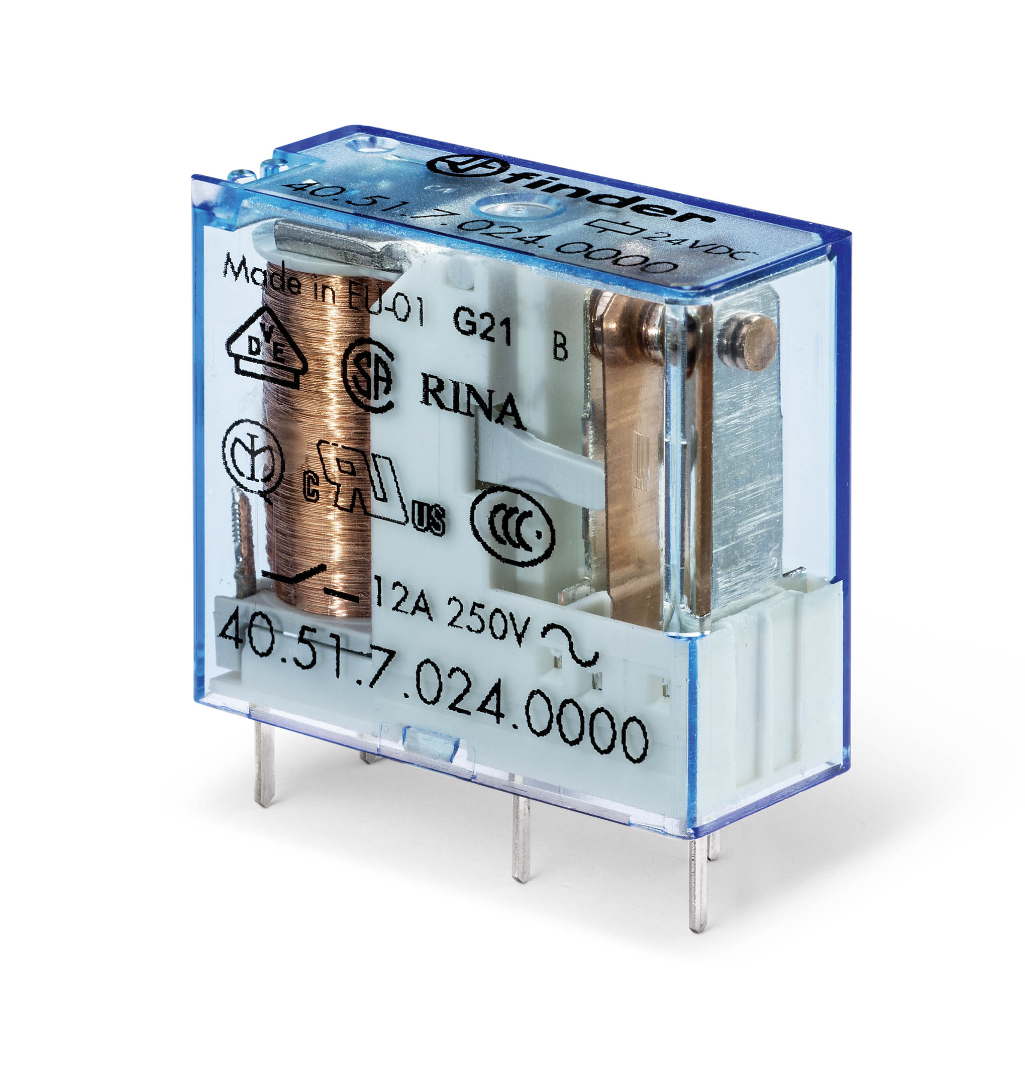 Finder 405170240000 Miniatűr printrelé, 1 váltóérintkező,10A termékfotó