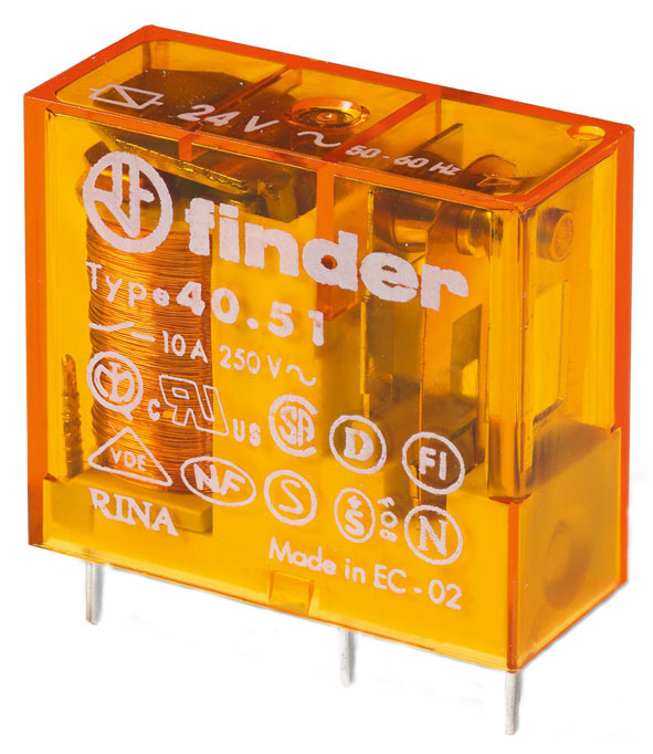 Finder 405182300300 Miniatűr printrelé, 1 záróérintkező,10A termékfotó