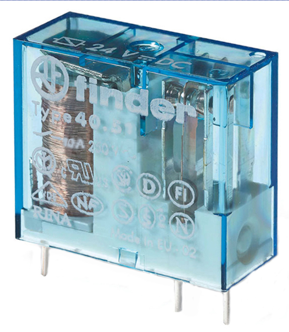 Finder 405190210000 Miniatűr printrelé, 1 váltóérintkező,10A termékfotó