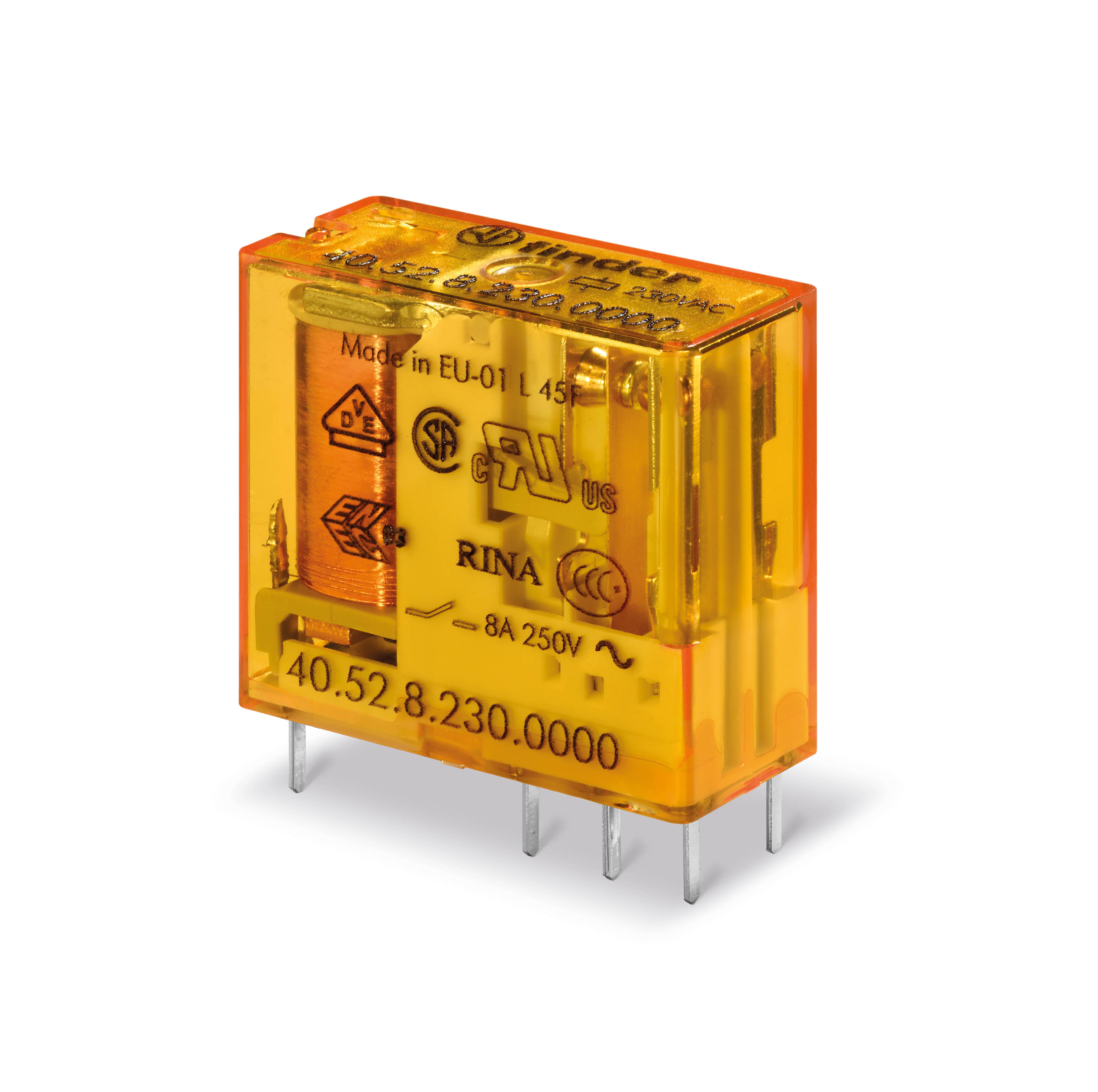 Finder 405282300000 Miniatűr printrelé, 2 váltóérintkező, 8A termékfotó