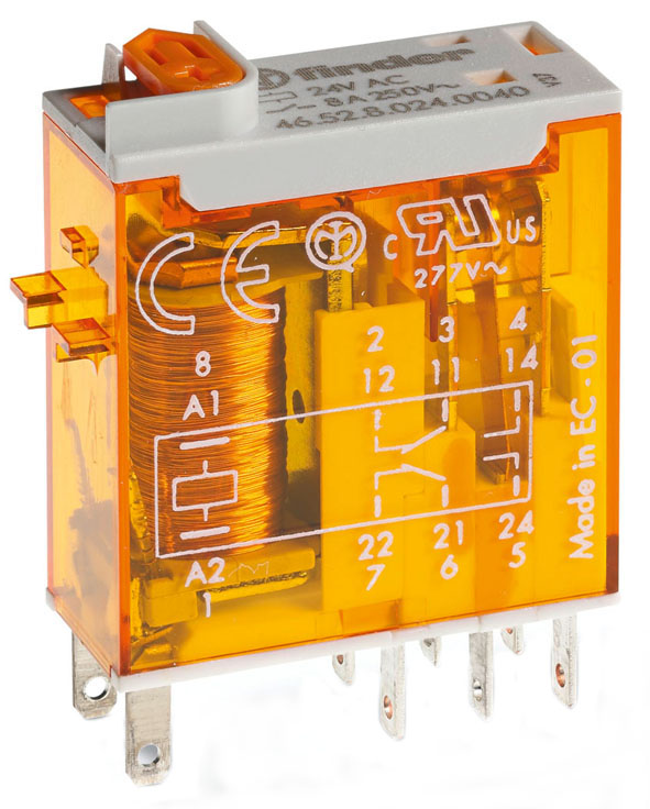 Finder 465282300054 Miniatűr ipari relé, 2 váltó, 8A termékfotó