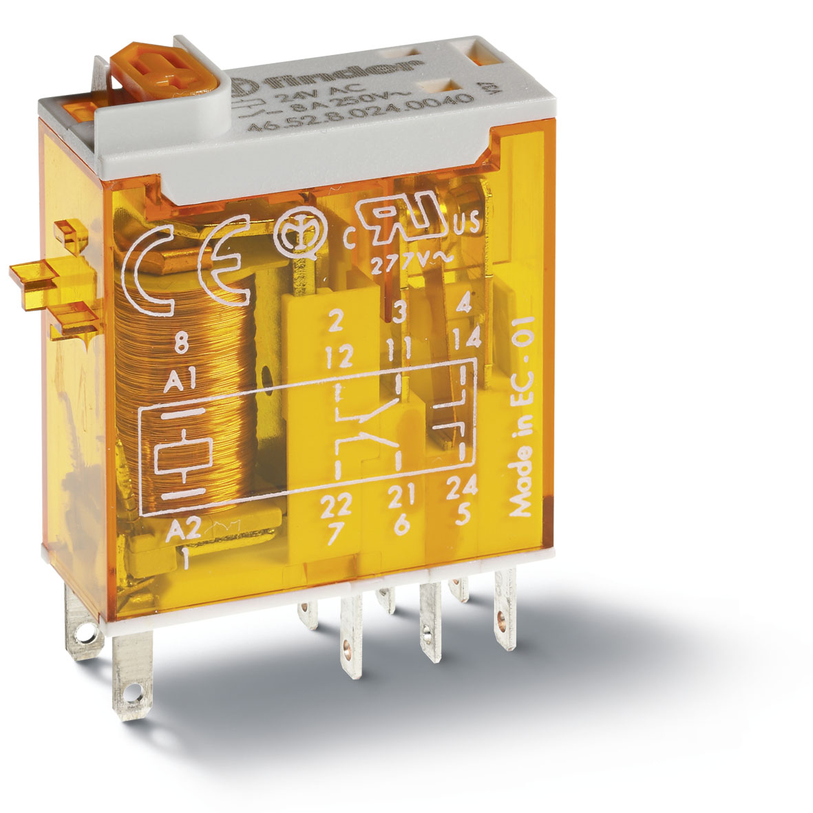 Finder 465290480040 Miniatűr ipari relé, 2 váltó, 8A termékfotó