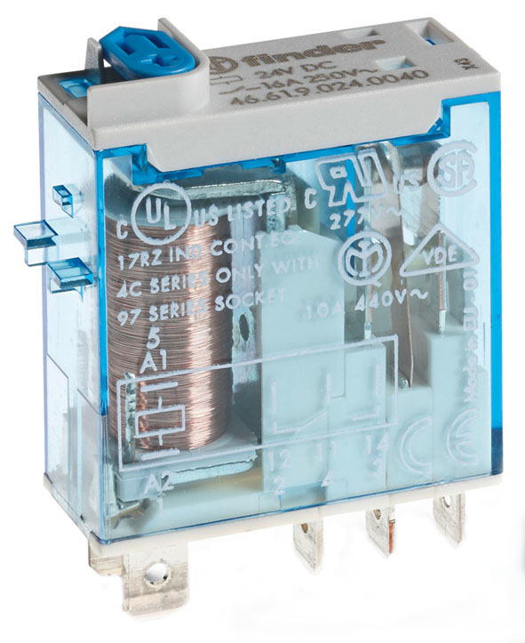 Finder 466190245040 Miniatűr ipari relé, 1 váltó, 16A termékfotó