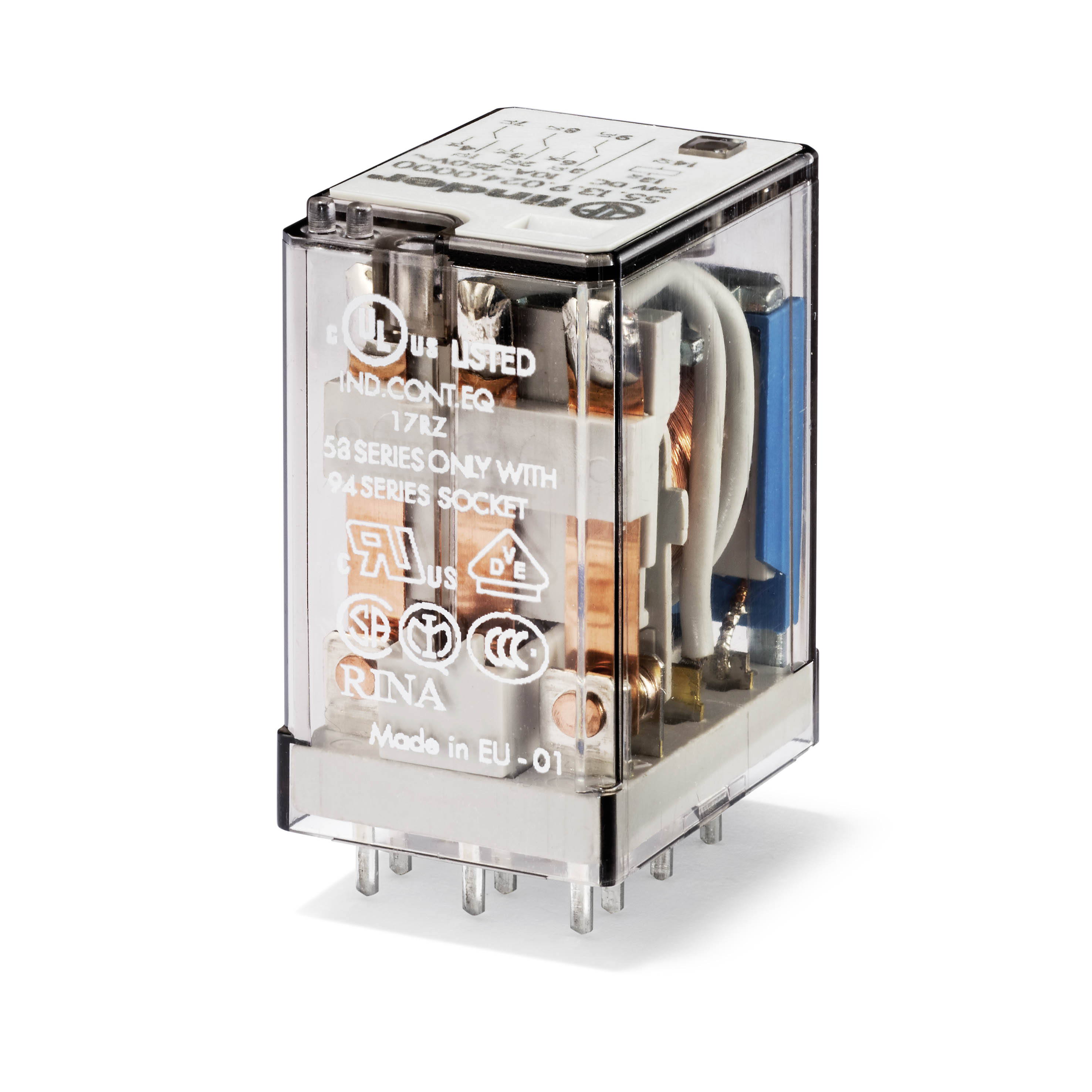 Finder 551390240000 Miniatűr ipari relé, 3 váltóé, 10A termékfotó