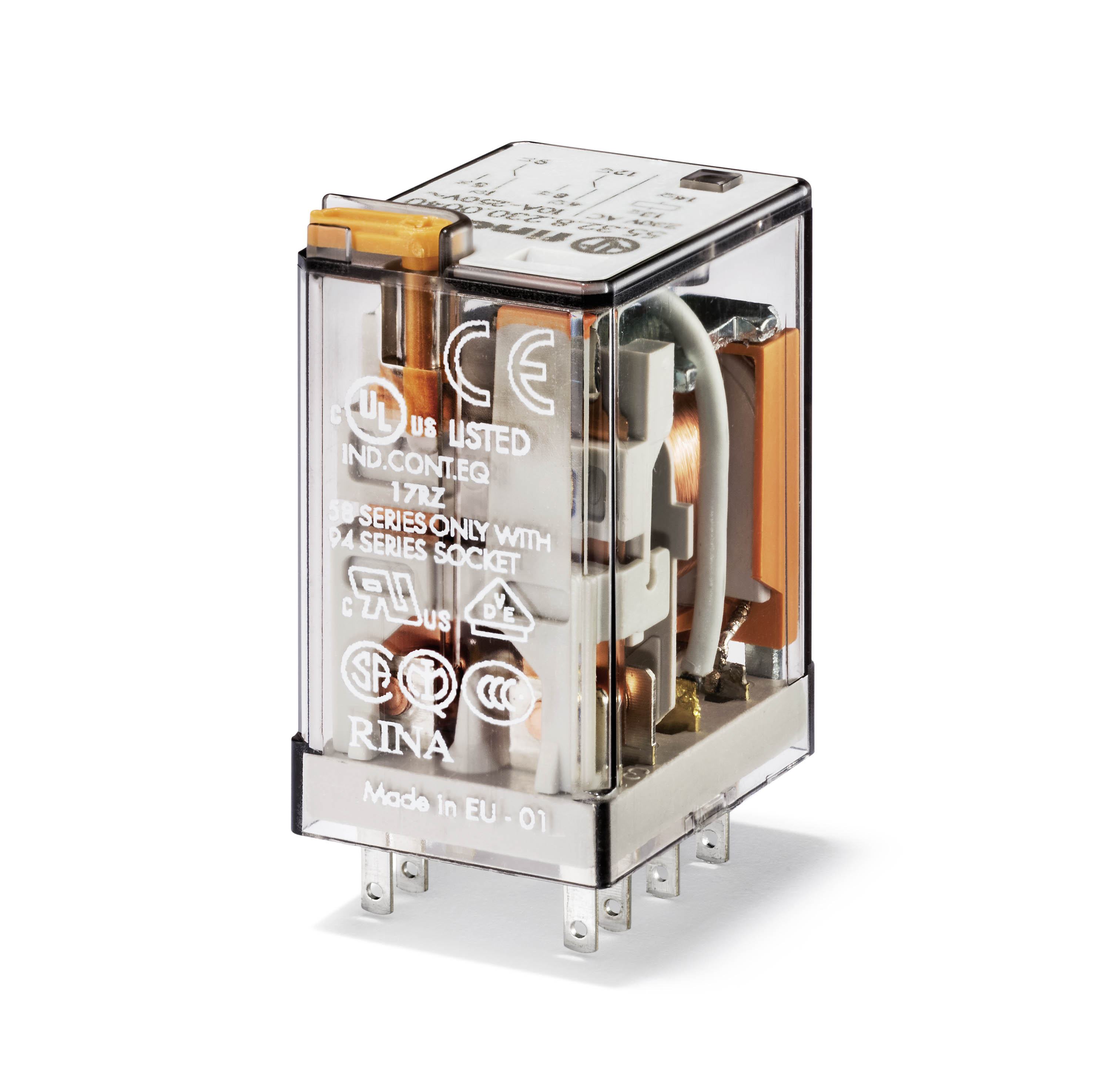 Finder 553282300040 Miniatűr ipari relé, 2 váltóé, 10A termékfotó