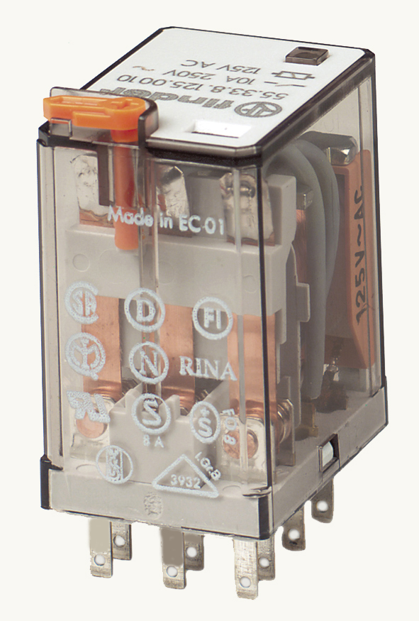 Finder 553381100010 Miniatűr ipari relé, 3 váltóé, 10A termékfotó