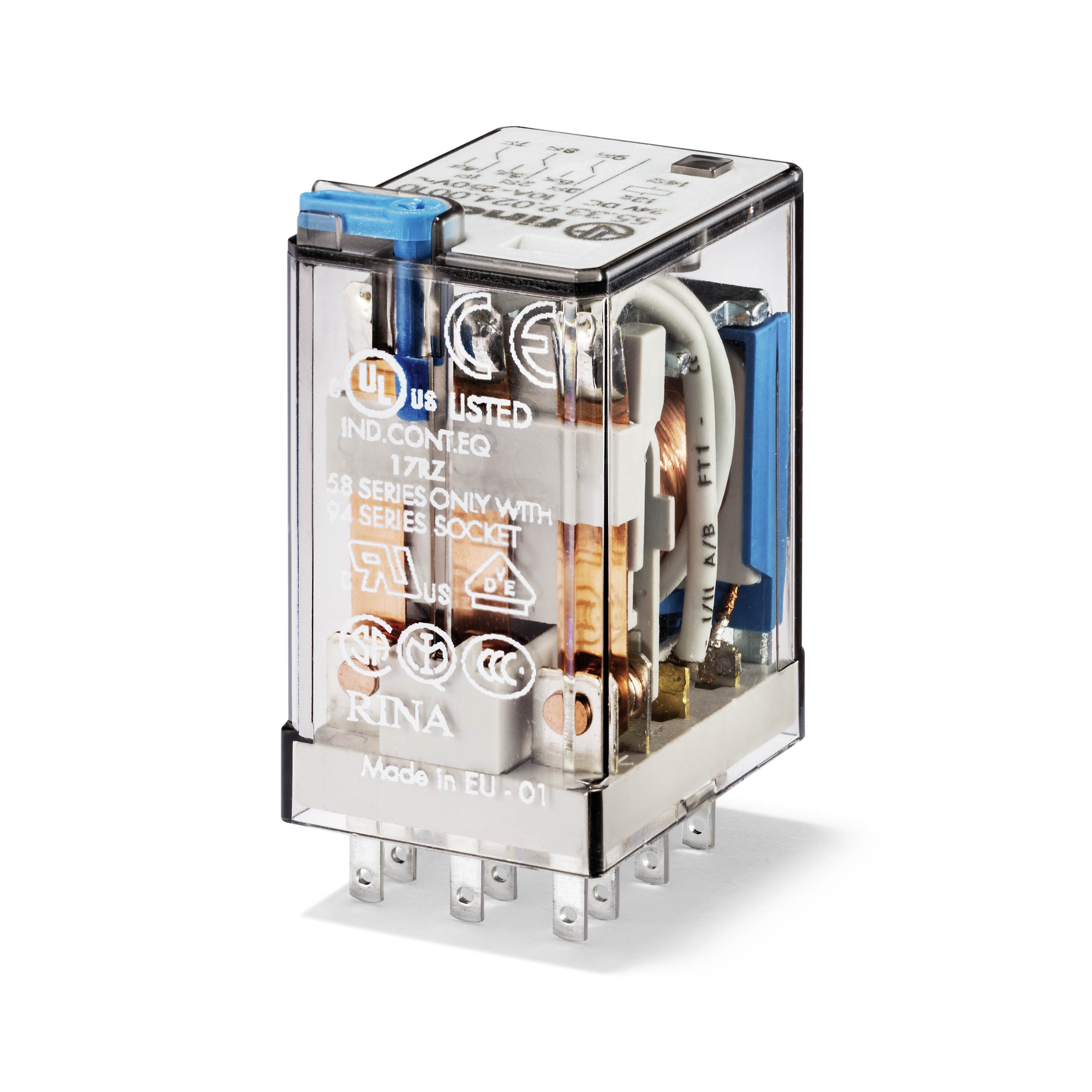 Finder 553390240010 Miniatűr ipari relé, 3 váltóé, 10A termékfotó