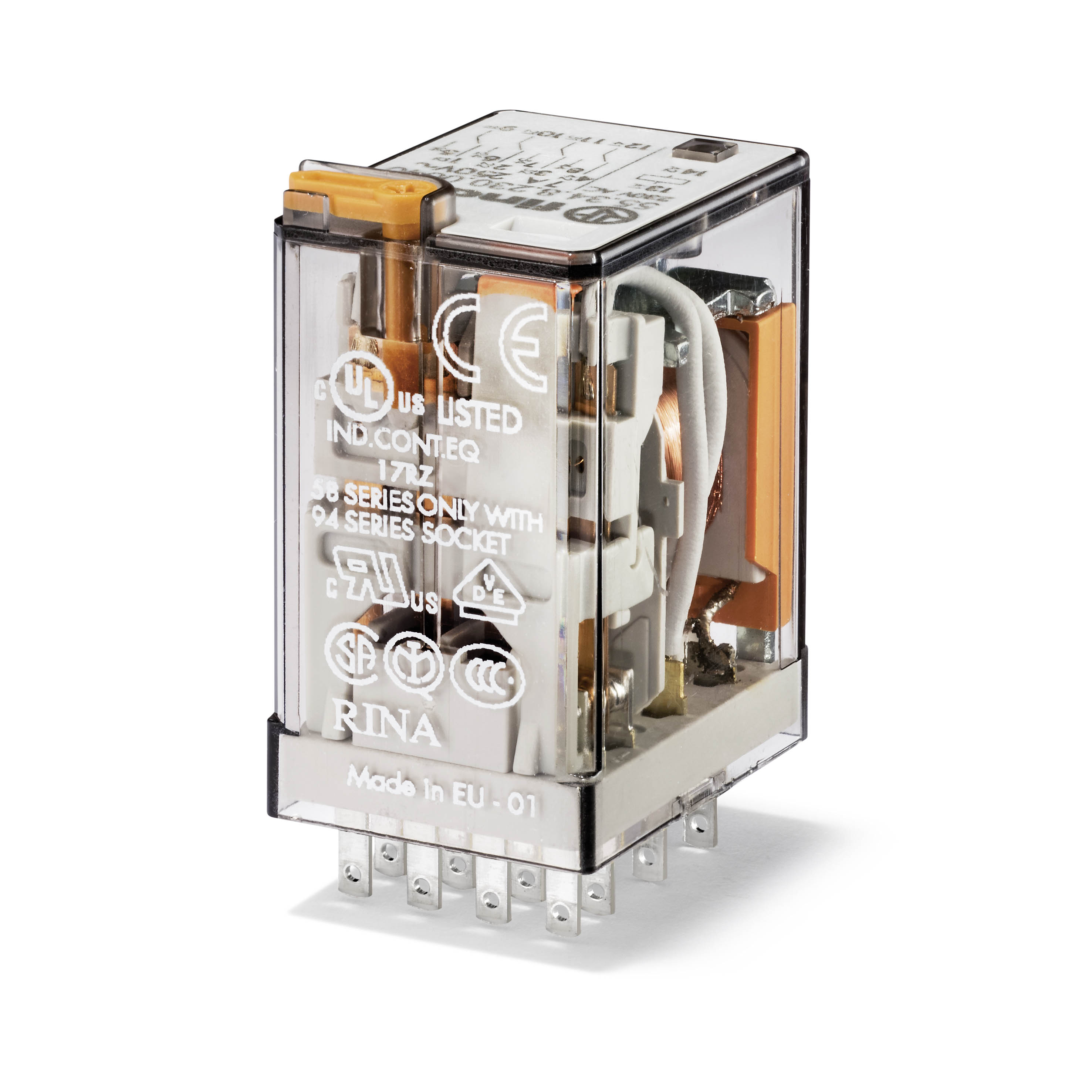 Finder 553482300040 Miniatűr ipari relé, 4 váltóé, 7A termékfotó