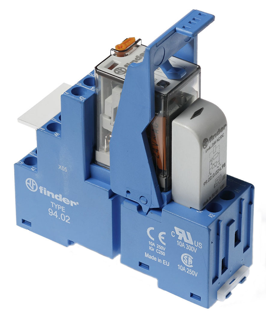 Finder 583282300060 Csatoló relé, 2 váltóé, 10A termékfotó