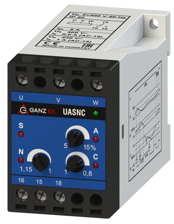 GanzKK UASNC/3×400 V háromfázisú feszültségrelé