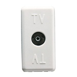 Gewiss Koaxiális TV csatlakozó-aljzat, rezisztív - Iec anya csatlakozó 9,5mm - Direkt - 1 modul - System white