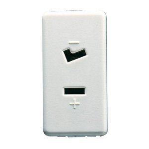 Gewiss SELV csatlakozó-aljzat - 2P 6A 24V polarizált - 1 modul - System white