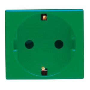 Gewiss Német szabvány szerinti csatlakozó-aljzat 250V ac - Dedikált áramkörökhöz - 2P+E 16A - 2 modul - Zöld - System