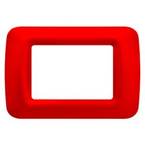 Gewiss Top system díszítőkeret - Technopolimer - Fényes felület - 3 férőhely - Geránium piros - System termékfotó