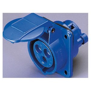 Gewiss 10° beépíthető süllyesztett csatlakozó-aljzat - 2P+E 16A 200-250V 50/60HZ - Kék - 6H - Csavaros vezetékbekötésű termékfotó