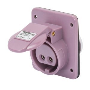 Gewiss 10° beépíthető süllyesztett csatlakozó-aljzat - IP44 - 3P 32A 20-25V 50-60HZ - Lila - Csavaros vezetékbekötésű termékfotó