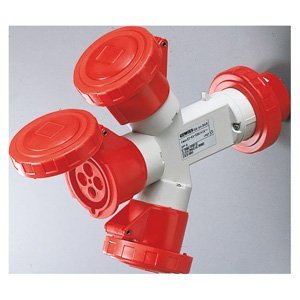 Gewiss Csatlakozó elosztók 3 kimenettel IP67 - Csatlakozó dugó 16A - 2 csatlakozó-aljzat 3P+E 400V 50/60HZ - Piros - 6H termékfotó