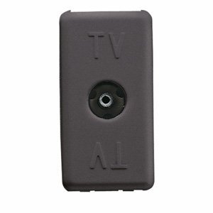 Gewiss Koaxiális TV csatlakozó-aljzat, rezisztív - Iec anya csatlakozó 9,5mm - Végzárt 20 db 75 ohm - 1 modul - System black