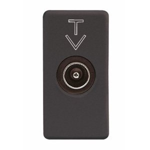 Gewiss Koaxiális TV csatlakozó-aljzat A osztú árnyékolással - Iec apa csatlakozó 9,5 mm - Direkt - 1 modul - System black