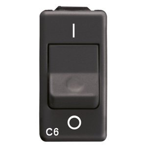 Gewiss Kismegszakító 230V ac - 1P 6A 3kA C karakterisztika - 1 modul - System black termékfotó