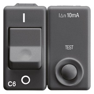 Gewiss Kompakt áram-védőkapcs. - 230V ac - A oszt - 1P+N 16A 3kA 10mA karakterisztika: C - 2 modul - System black termékfotó