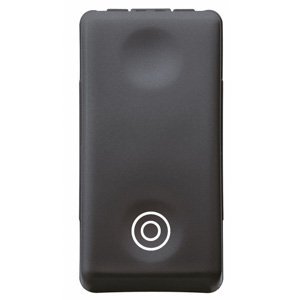 Gewiss Nyomógomb 2P 250V ac - NO 10A - Semleges - Szimbólum: dupla kör - 1 modul - System black