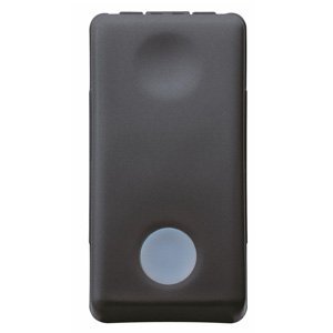 Gewiss Nyomógomb 1P 250V ac - NO 10A - Megvilágítható - Cserélhető sima lencsével - 1 modul - System black