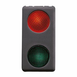 Gewiss Dupla jelzőlámpa - 12/24V - PIROS/ZÖLD - 1 modul - System black
