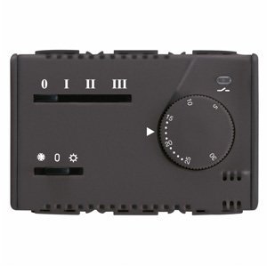 Gewiss NYÁRI/TÉLI elektromos fan-coil termosztát - 3 sebesség - 230V 50/60Hz - 3 modul - System black