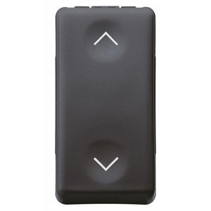 Gewiss Nyomógomb 1P 250V ac - No+no 10A - Reteszelhető - Szimbólum: fel ÉS LE - 1 modul - System black