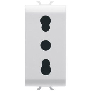 Gewiss Olasz szabvány szerinti csatlakozó-aljzat 250V AC - 2P+E 16A kombinált - P11 - P17 - 1 modulos - Fényes fehér - Antibakteriális - CHORUSMART termékfotó