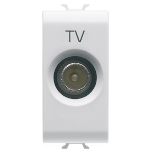 Gewiss Koaxiális TV csatlakozó-aljzat - A oszt. árnyékolás - Iec-csatlakozó, apa 9,5MM - Átmenő, csillapítás: 5 db - 1 modulos - Szatén fehér - CHORUSMART termékfotó