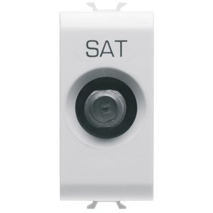 Gewiss Koaxiális tv-sat csatlakozó-aljzat A osztályú árnyékolással - F-csatlakozó, anya - Átmenő, csillapítás: 5 db - 1 modulos - Szatén fehér - CHORUSMART termékfotó