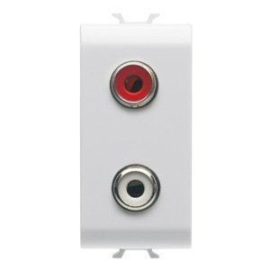 Gewiss AUDIO/VIDEO csatlakozó-aljzat - Dupla rca csatlakozóval - 1 modulos - Fényes fehér - CHORUSMART termékfotó