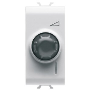 Gewiss Elektronikus szabályozógomb váltókapcsolóval - 230 V AC 50/60Hz - Rezisztív 100-500W / induktív 100-500VA - 1 modulos - Szatén fehér - CHORUSMART