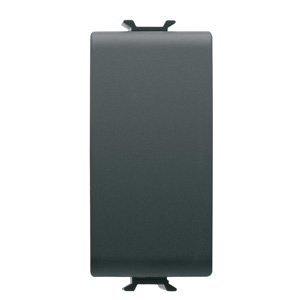 Gewiss Nyomógomb 1P 250V AC - NO 16A - 1 modulos - Szatén fekete - CHORUSMART