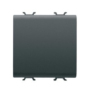 Gewiss Nyomógomb 1P 250V AC - Rugós vezetékbekötés - NO 16A - 2 modulos - Szatén fekete - CHORUSMART