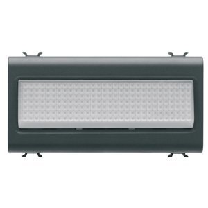Gewiss Lépcső megvilágító lámpa - 12V AC/DC / 230 V AC 50/60 hz - Opál - 4 modulos - Szatén fekete - CHORUSMART