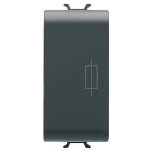 Gewiss Olvadóbiztosító foglalat - 250V AC 16A - 1 modulos - Szatén fekete - CHORUSMART