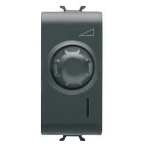 Gewiss Elektronikus szabályozógomb - 230 V AC 50/60Hz - Rezisztív 100-900W / induktív 40-300VA - 1 modulos - Szatén fekete - CHORUSMART termékfotó