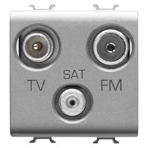 Gewiss Tv-fm-sat csatlakozó-aljzat - Végzáró - 2 modulos - Titánium - CHORUSMART termékfotó