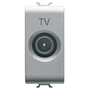 Gewiss Koaxiális TV csatlakozó-aljzat A osztályú árnyékolással - Iec-csatlakozó, apa 9,5MM - Átmenő, csillapítás: 5 db - 1 modulos - Titánium - CHORUSMART termékfotó