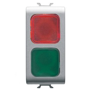 Gewiss Dupla jelzőlámpa - PIROS/ZÖLD - 1 modulos - Titánium - CHORUSMART