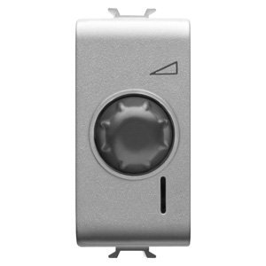 Gewiss Elektronikus szabályozógomb váltókapcsolóval - 230 V AC 50/60Hz - Rezisztív 100-500W / induktív 100-500VA - 1 modulos - Titánium - CHORUSMART