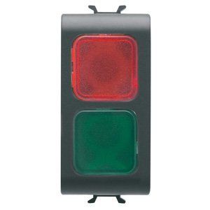 Gewiss Dupla jelzőlámpa - PIROS/ZÖLD - 1 modulos - Szatén fekete - CHORUSMART termékfotó