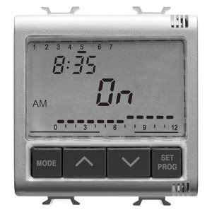 Gewiss Elektronikus NAPI/HETI időkapcsoló - 1-CSATORNÁS - 230 V AC 50/60Hz - 2 modulos - Titánium - CHORUSMART termékfotó