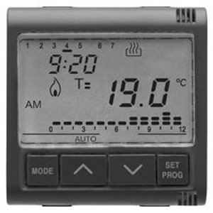 Gewiss Időzítős termosztát - NAPI/HETI programozás- 230V ac 50/60Hz - 2 modul - System black